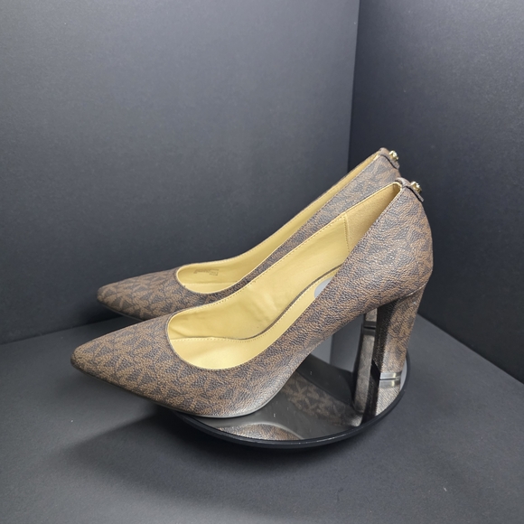 Michael Kors Brown Patterned Heels Size 7 - Picture 1 of 7